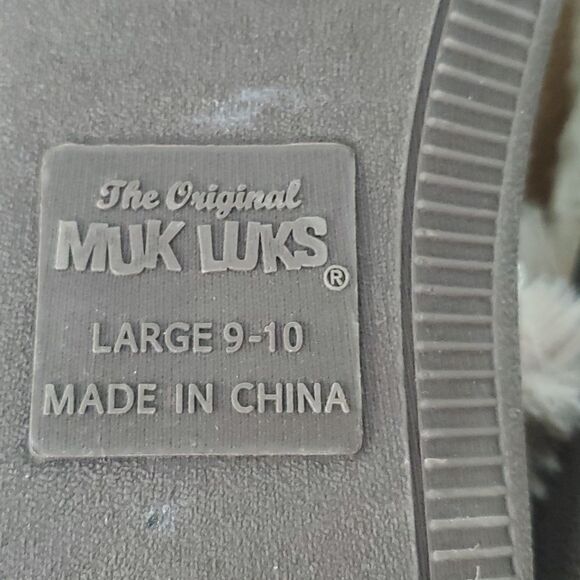 Muk Luks Cable Knit Faux Fur Lined Women's Slippers Off White Oatmeal Size L - Picture 11 of 11